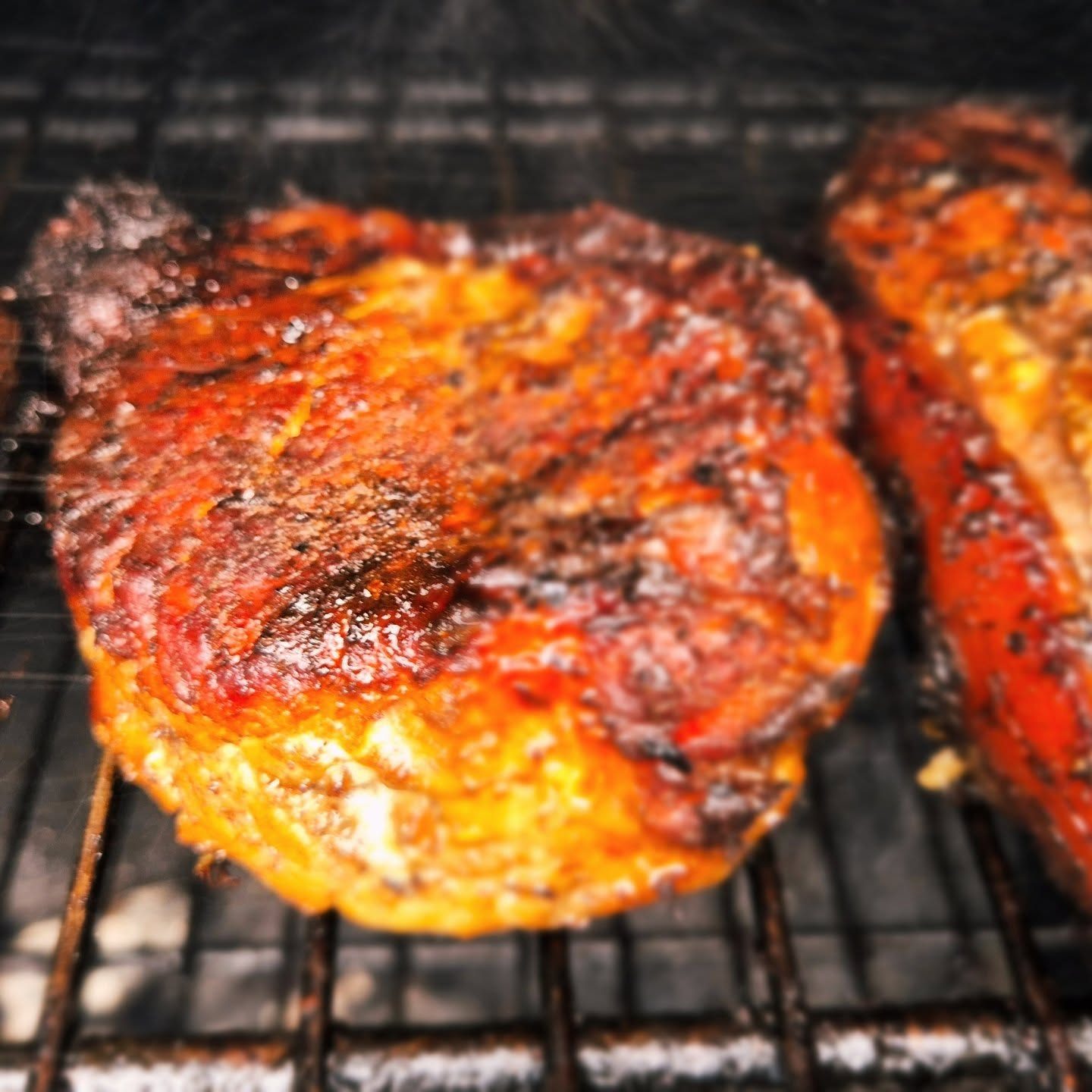 Grilled jerk chicken close-up