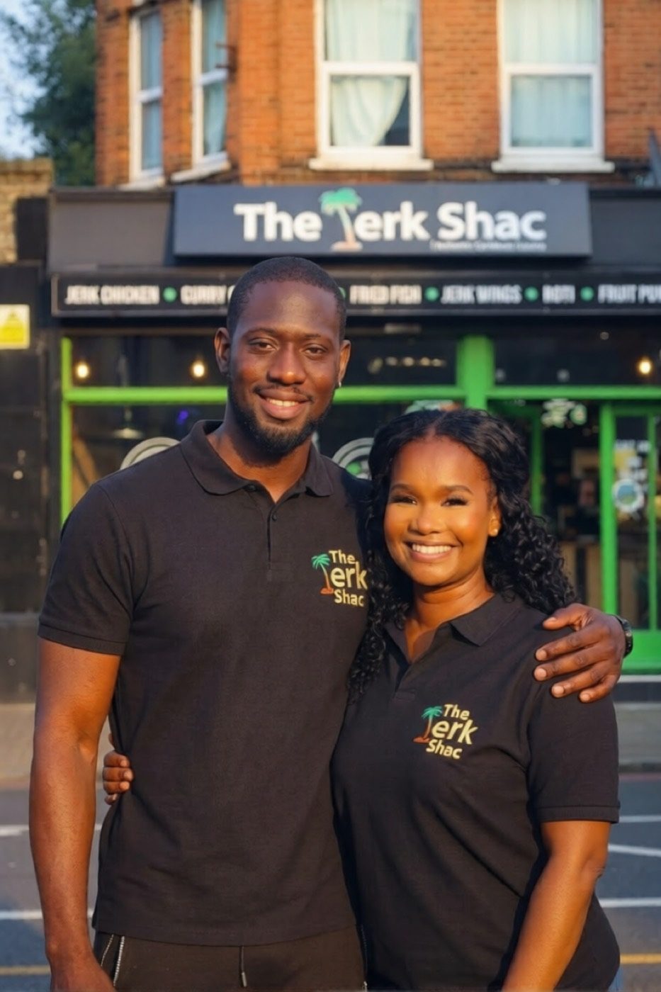 The Jerk Shac owners outside the restaurant